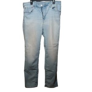 American Eagle AirFlex+ Mens Light Wash Slim Straight Jeans 36x34 Blue Denim